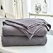 Dark Grey Cotton Cable Knit Throw Blanket for Couch Sofa Chair Home Decorative ,Gray Color 50 x 60 Inch 2.2 pounds Come With a Washing Bag
