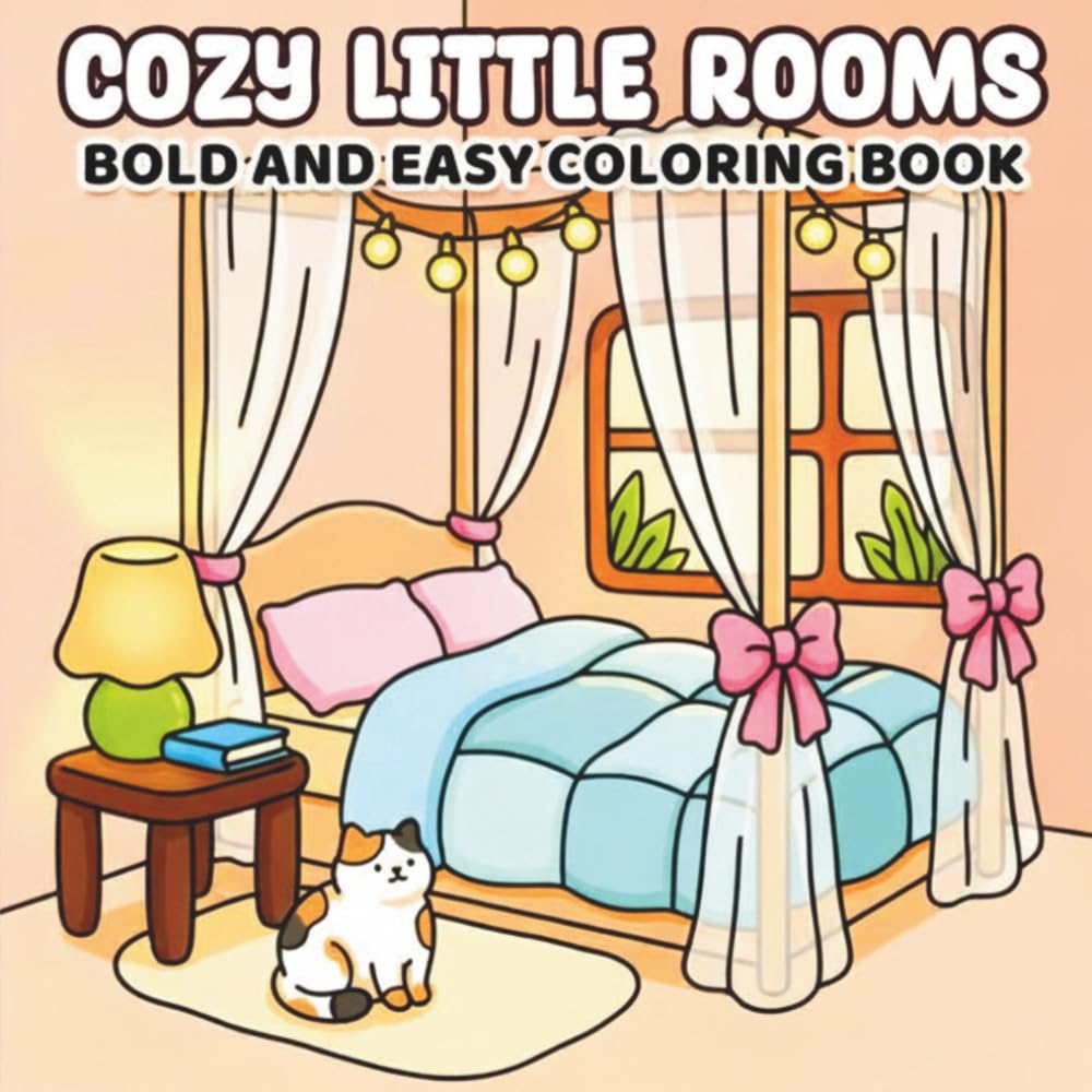 Cozy Little Rooms: Bold and Easy Coloring Book