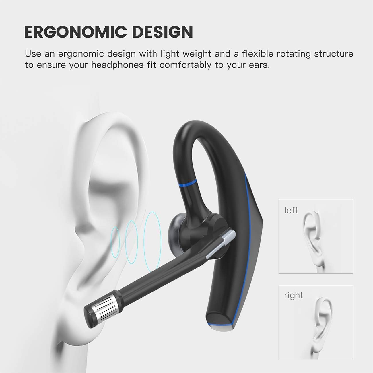 Gеt Dіѕсоunt оƒƒеr Bluetooth Headset,Wireless Bluetooth V5.0 Earpiece Hands-Free Earphones with Noise Cancellation Mic for Driver/Business/Home/Office/Cell Phones/PC