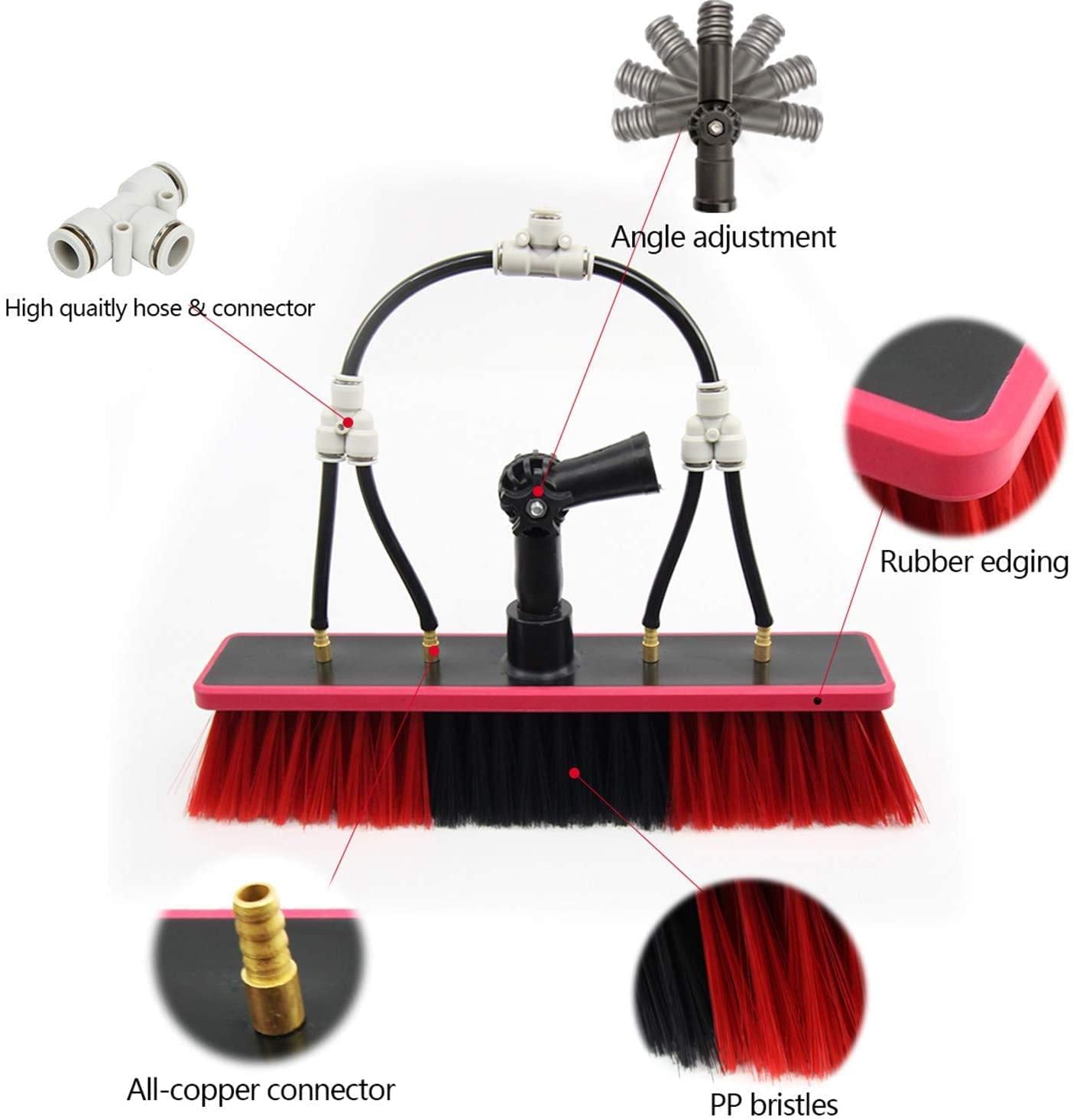 Kit pértiga telescópica con agua cepillo limpieza aluminio(9m)