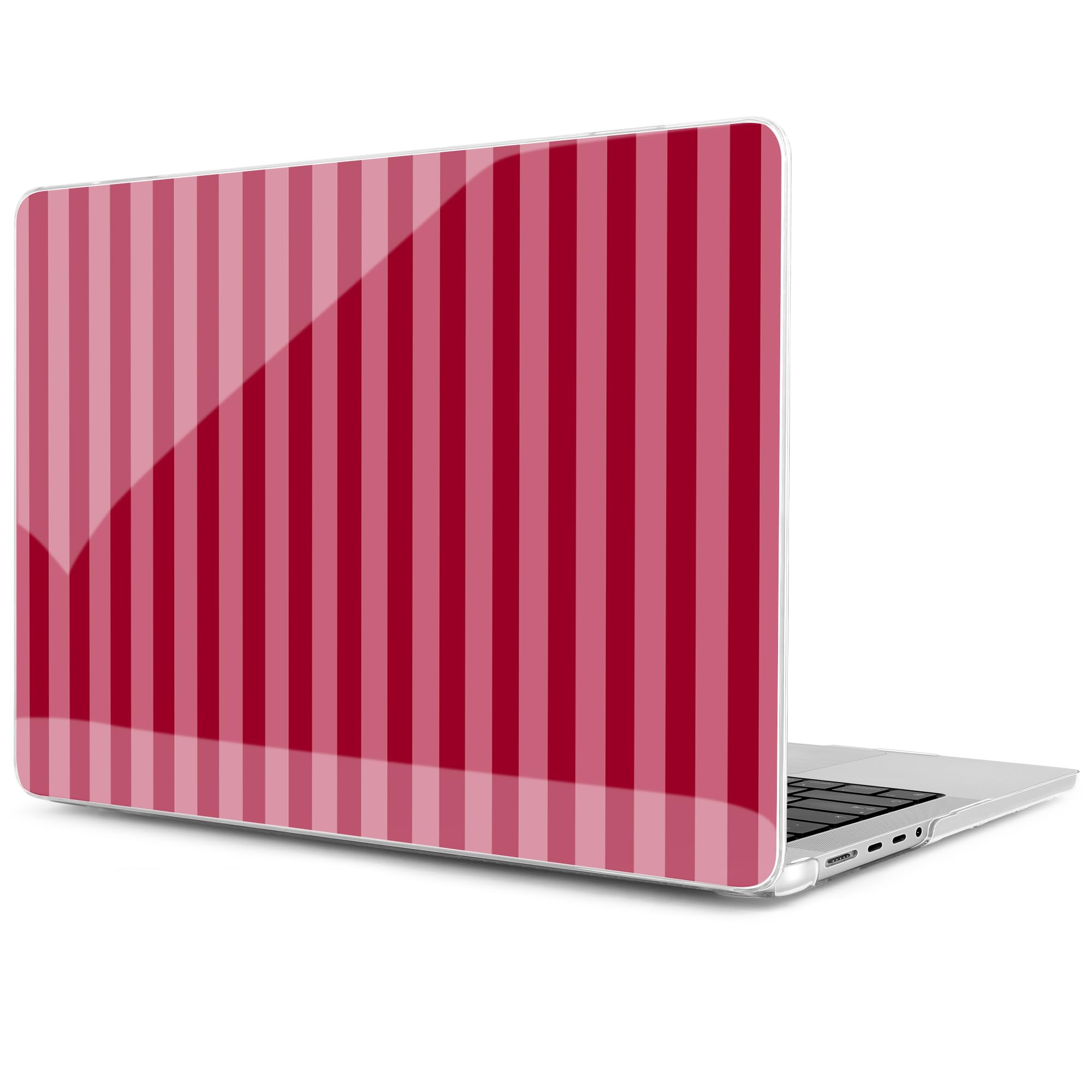 MEEgoodo Case for MacBook Pro 16 inch 2026 2024 2023 2021,Laptop Shell Compatible with M5 M4 M3 M2 M1 Pro/Max Chip,Fit Model A3429/A3428/A3403/A3186/A2991/A2780/A2485,Red&amp;Pink Stripe
