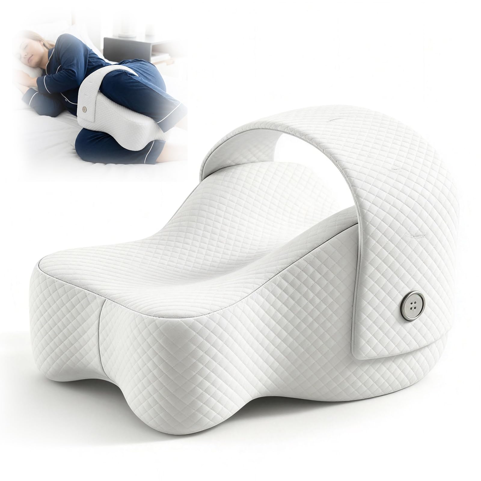 Coussin orthopédique en mousse mémoire avec sangle pour les jambes