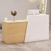 Retail Reception Desk with Storage, Modern Checkout Counter for Store, Anti-Scratch Front Desk for Salon, Boutique, Cafe – Easy Assembly