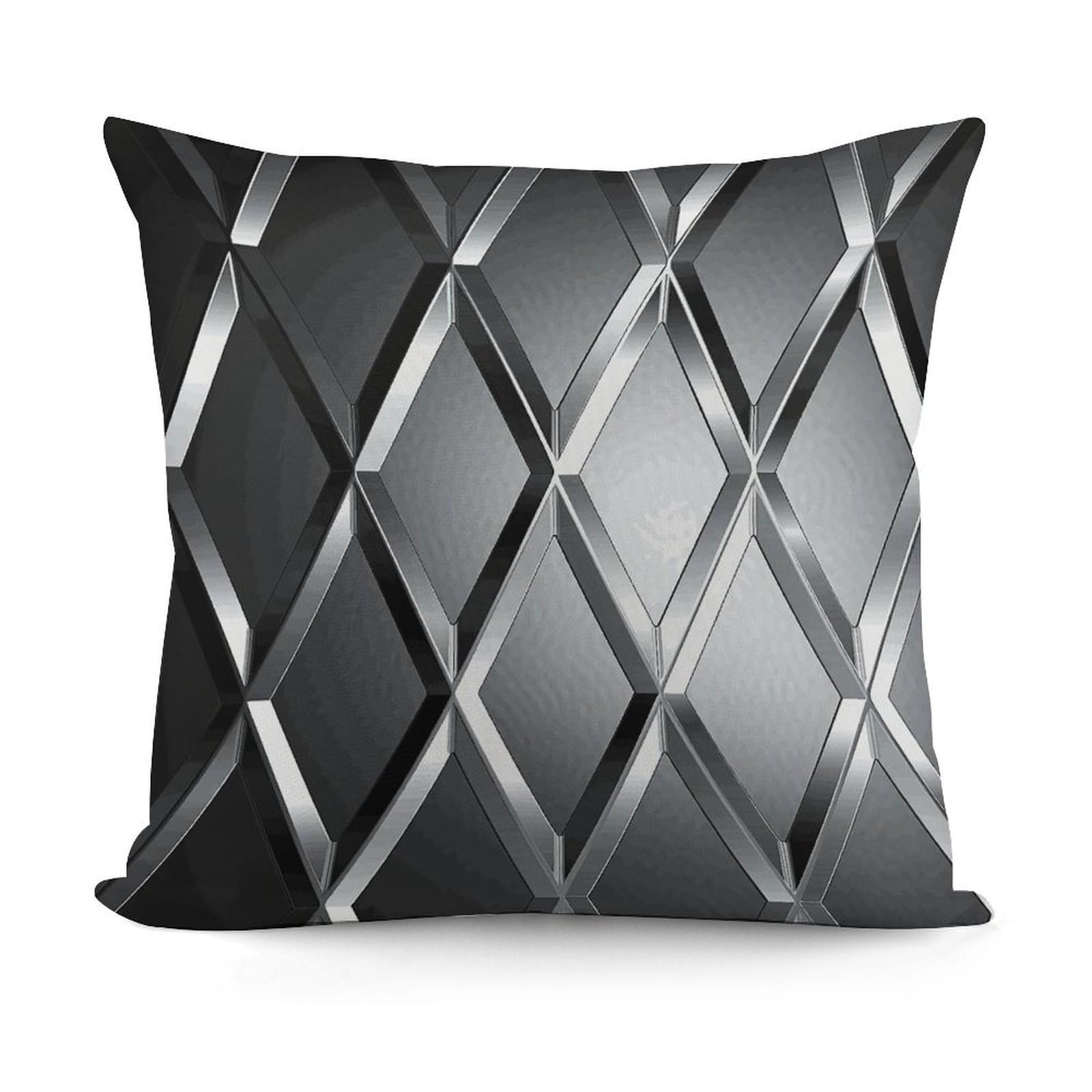 Adfgyerh Style Silver Geometric Figure Decorative Pillow Covers, Throw Pillow Covers Soft For All Seasons, Pillowcases For Couch Living Room Sofa Bedroom 18X18 Inch