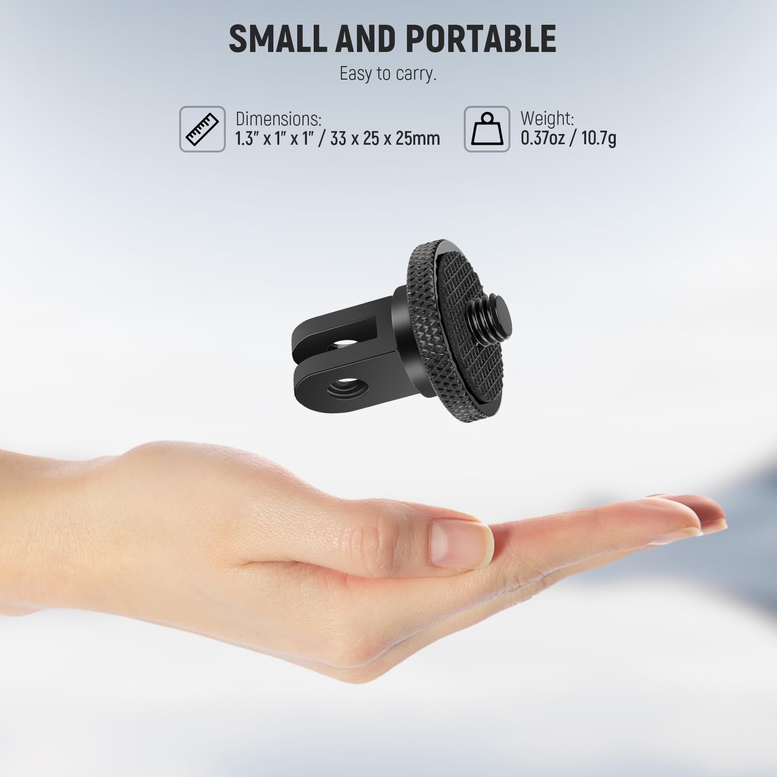 NEEWER Adapter do statywu Action Camera ze śrubą 1/4"-20, akcesoria ze stopu aluminium, kompatybilny z Insta360 X5 X4 X3 GoPro Hero 13 12 dji Osmo Action 5 Pro 4 3 AKASO APEMAN, GP-81