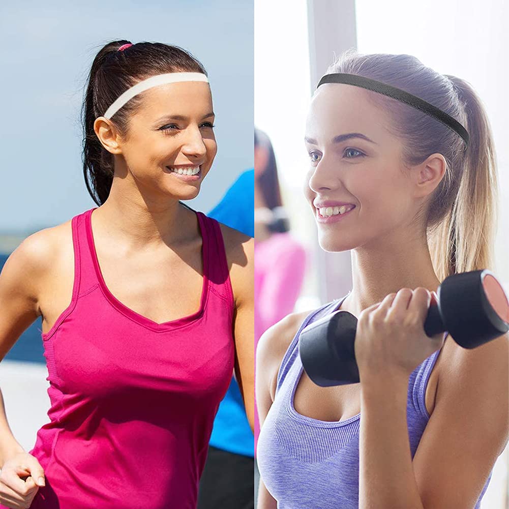 ZOCONE Sportiva Fasce per Capelli Sottile, 8/12 PCS Sportiva Fascia Capelli Sottile Sport Fascia Capelli Antiscivolo per Uomo e Donna,Ideale per Sport/Tennis/Yoga/Bicicletta/Fare Jogging Ecc