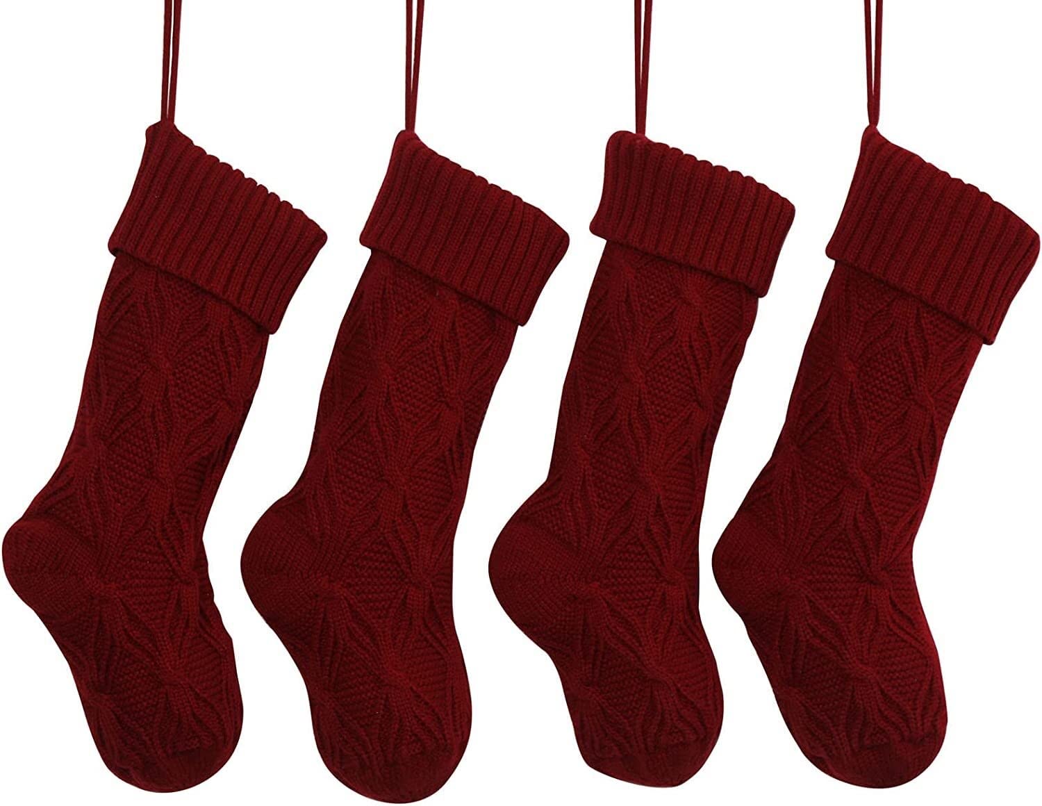 Calza di Natale, Calzini da Prigioniero Confezione da 4 Calzini Calze di Natale Decorazione Personalizzata da 18 Pollici Sacco Regalo Calzini da Lavoro a Maglia Calzini da Prigioniero