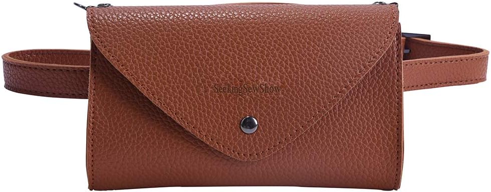 Women's Fashion Elegant Brown Leather Waist Fanny Belt Pack Bags Crossbody Shoulder Bags With Chain Strap Stylish For Girls Women