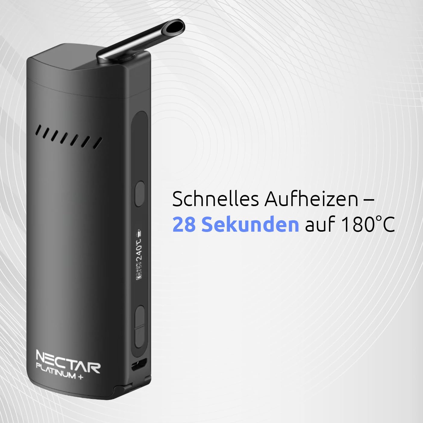 Nectar Platinum+ Vaporizer für Kräuter und Extrakte | 3 Jahre Garantie | 3 D Heiztechnik mit 10-Session Batterie, Präzise Temperaturregelung, Einstellbarer Luftstrom, Keine Kunststoffteile