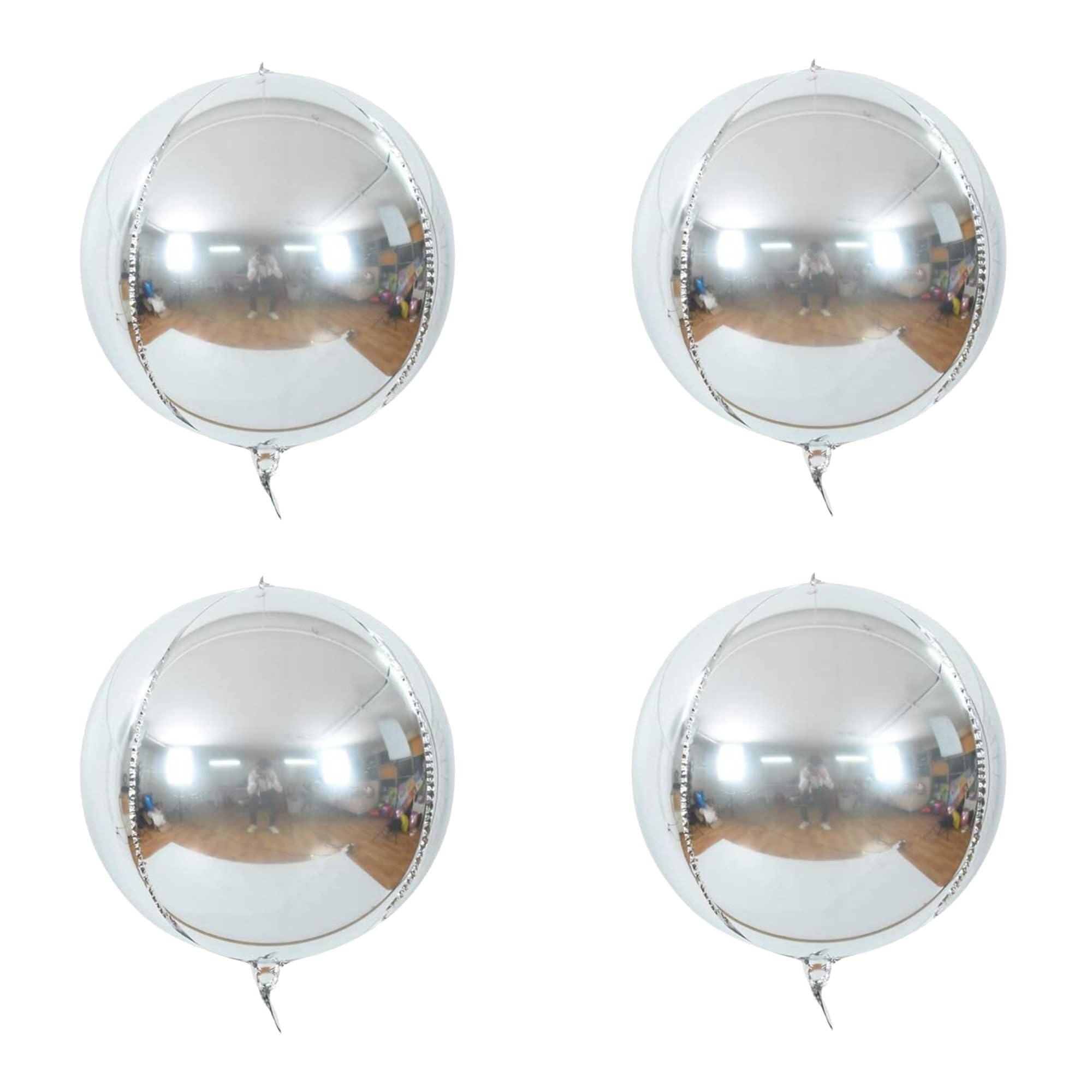 Amazon | Motto Collection 4D 22インチ 4個 メタリック メタル アルミ バルーン 風船 丸型 光沢 ホイル ...