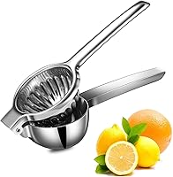 Vista 9 de TEZZ Exprimidor de limón, exprimidor de mano premium grande y resistente para limón, exprimidor de cítricos de metal con presión manual, exprimidor