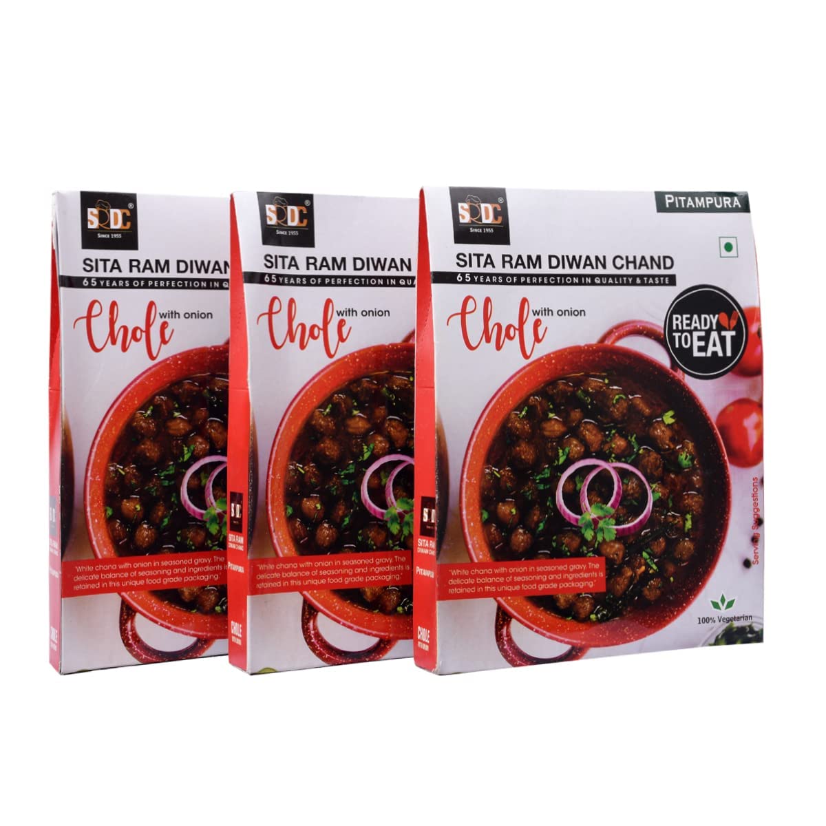 Sita Ram Diwan Chand Ready To Eat Chole with Onion 300 Gram each | No Preservatives | No Artificial Flavors | 100% Natural Ingredients & Vegetarian | Tasty Snacks - Pack of 3 (B0CQPD4DXN) Amazon Price History, Amazon Price Tracker