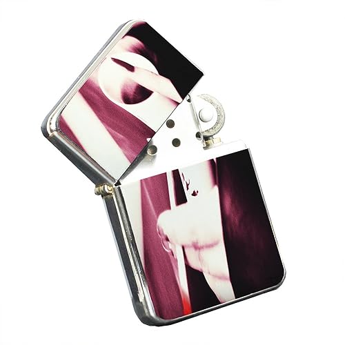 café y cigarrillos – Plata Cromo Encendedor de bolsillo por elementos de espacio