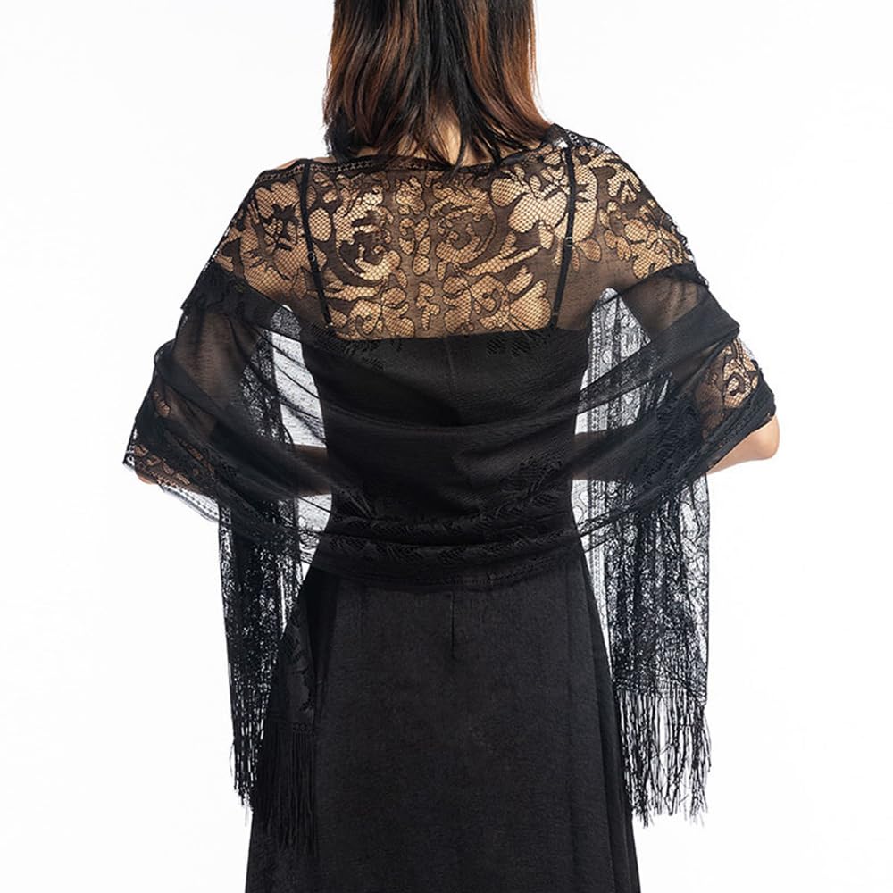 Femme Châles Etoles Echarpe Foulards en Dentelle Creuse Été Étole de Protection Épaules pour Mariages Mariée Bridemaids Cocktail Cérémonies Tenue de Soirée Fête Plage