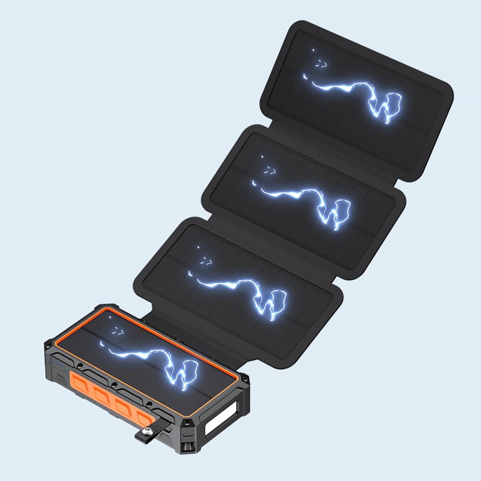 Power Bank Solare Luce LED Ricarica Wireless Dispositivi Elettronici | Power Bank a Manovella per Casa, Viaggi, Escursionismo, Campeggio, Pesca, Uomini, Donne, Ragazzi, Ragazze, Giovani e