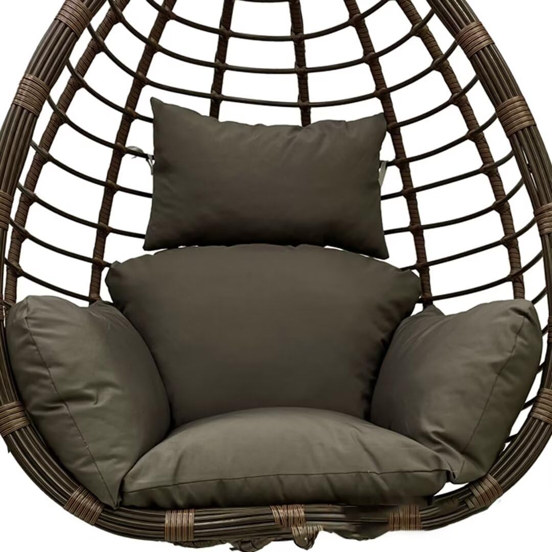 Hängesessel Kissen Outdoor, Wasserdicht Polster Hängekorb, Auflage für Polyrattan/Rattan Hängeschaukel, Schaukel Korb, Nur Schaukelkissen, Dunkelgrau