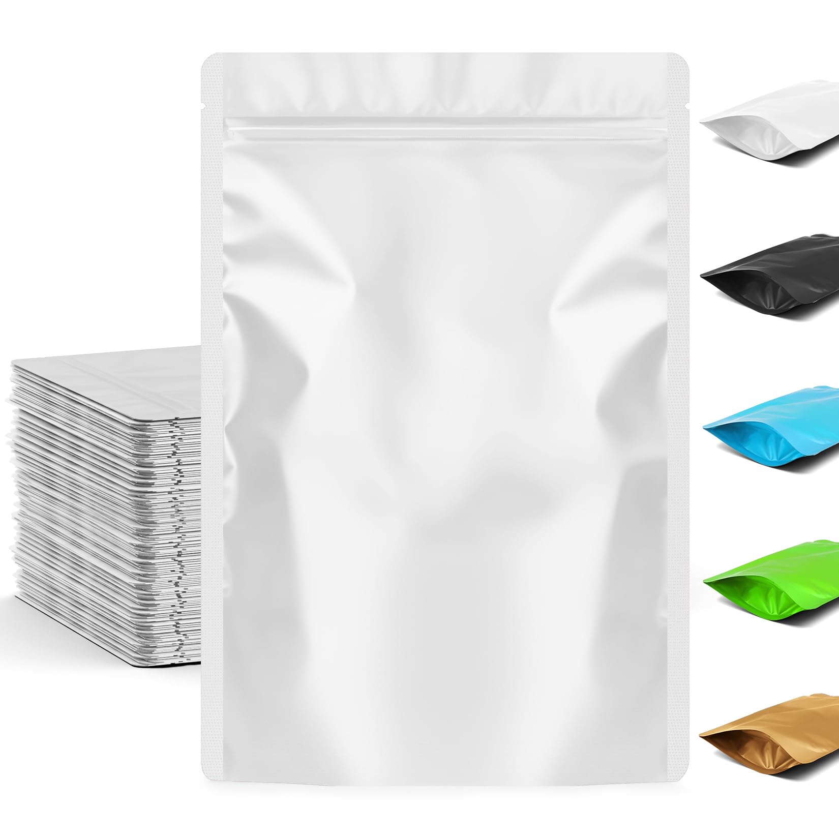 Stand up Pacakaging Bags fro Food Storage 50 Pack-White-3.5x5.1
