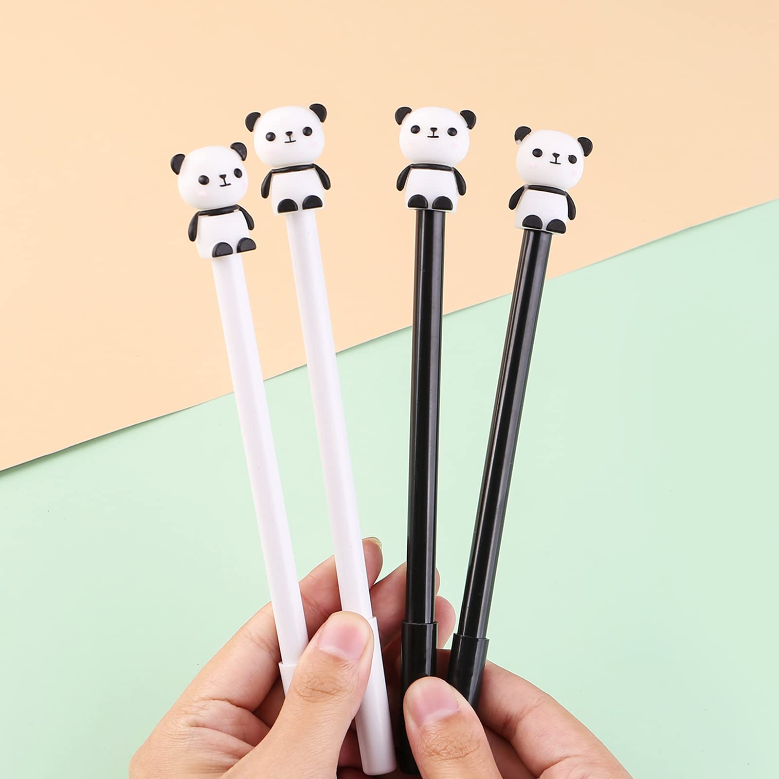 20 Penne A Sfera Con Inchiostro Gel Nero 0,5 Mm - Design Kawaii A Forma Di Panda - Cancelleria Divertente Per Bambini E Scuola - 3