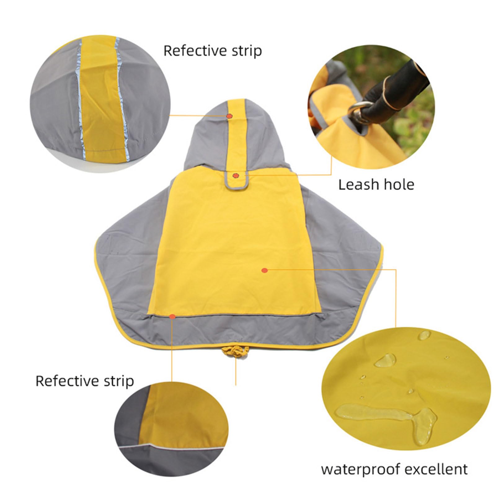 Manteau de Pluie imperméable pour Animaux de Compagnie, imperméable pour Chiens, activités de Plein air, Vestes de Pluie pour Chiens de et Moyenne Taille, vêtements réfléchissants Coupe-Vent en