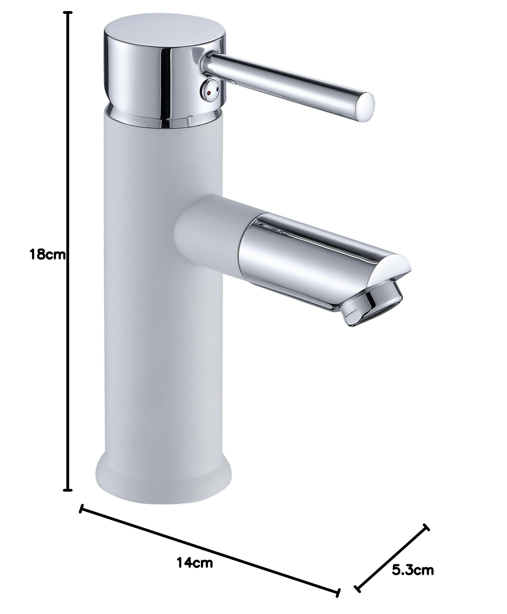 Florenta Kran Łazienkowy Mosiężny, Jednouchwytowa Bateria Umywalkowa z 50 cm Przyłączem, Chromowana. Bateria Mieszakowa z Wylewką, wys. Wylewki 110 mm.