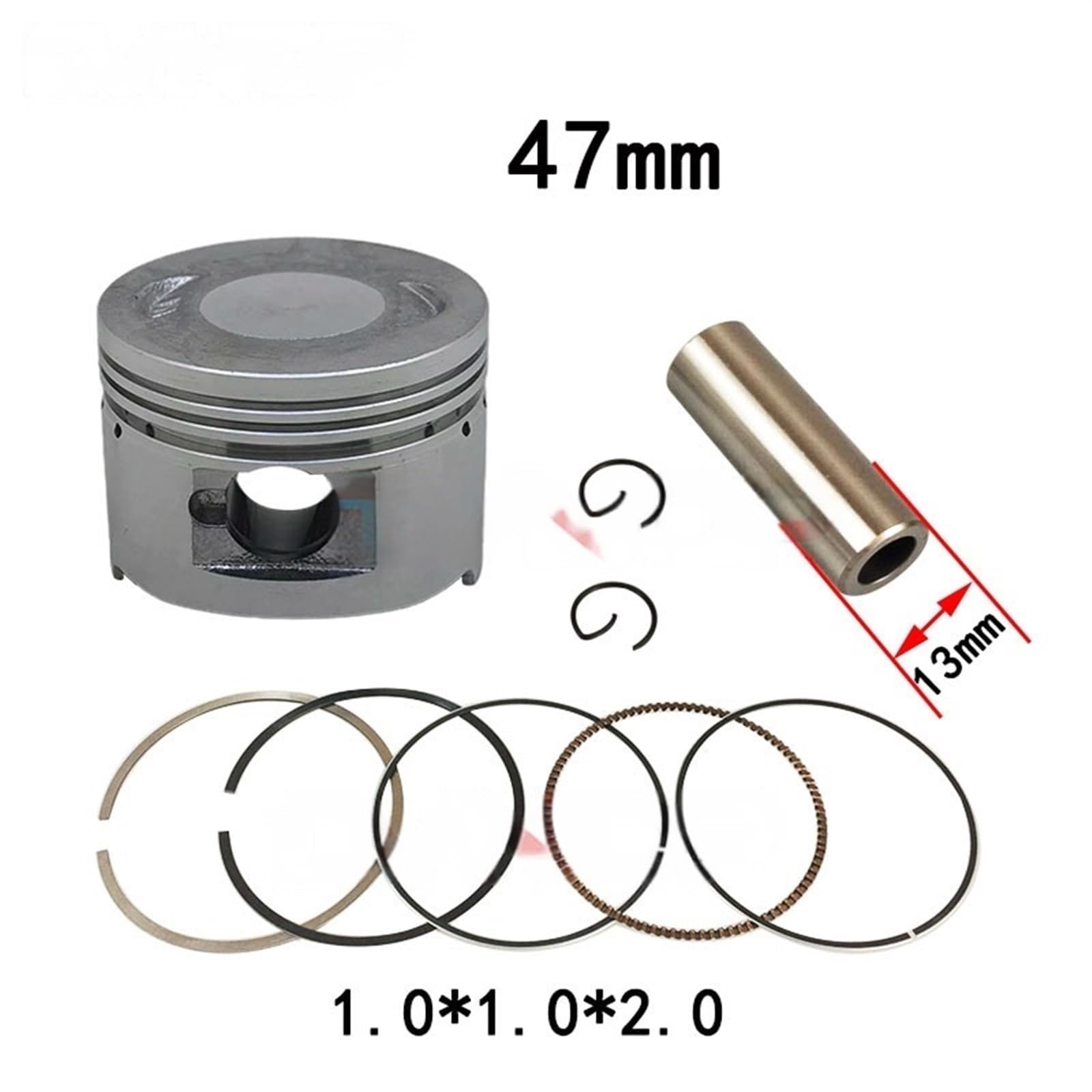 Motocykl 47mm tłok cylindra 13mm Pin pierścień zestaw uszczelek dla GY6-80 GY6 80 80cc 139QMA 139QMB części zamienne do silnika