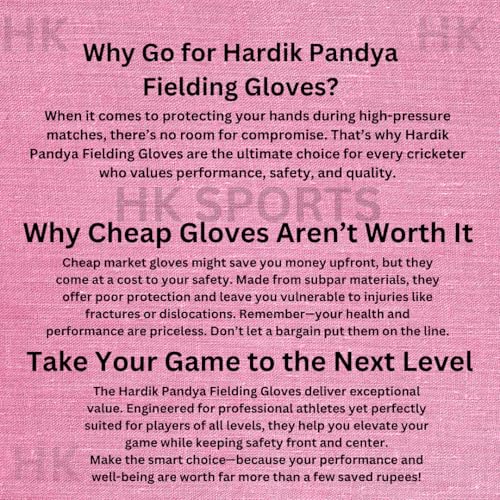 Image of Genuine Hardik Pandya Finger Cut Cricket Gloves Neoprene Fielding Gloves- Durable Lycra Leather, Lightweight Multi-Use for Fielding, Training, Catching, & Batting Inners (Gel Inserted)