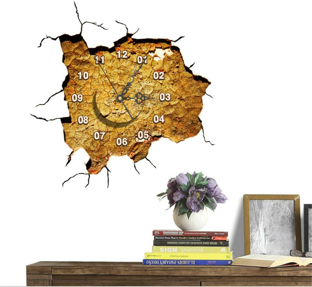 Home Decor Creative 3D Soil Design Wall Stickers Clock Home Room DIY Art Murals Decor R