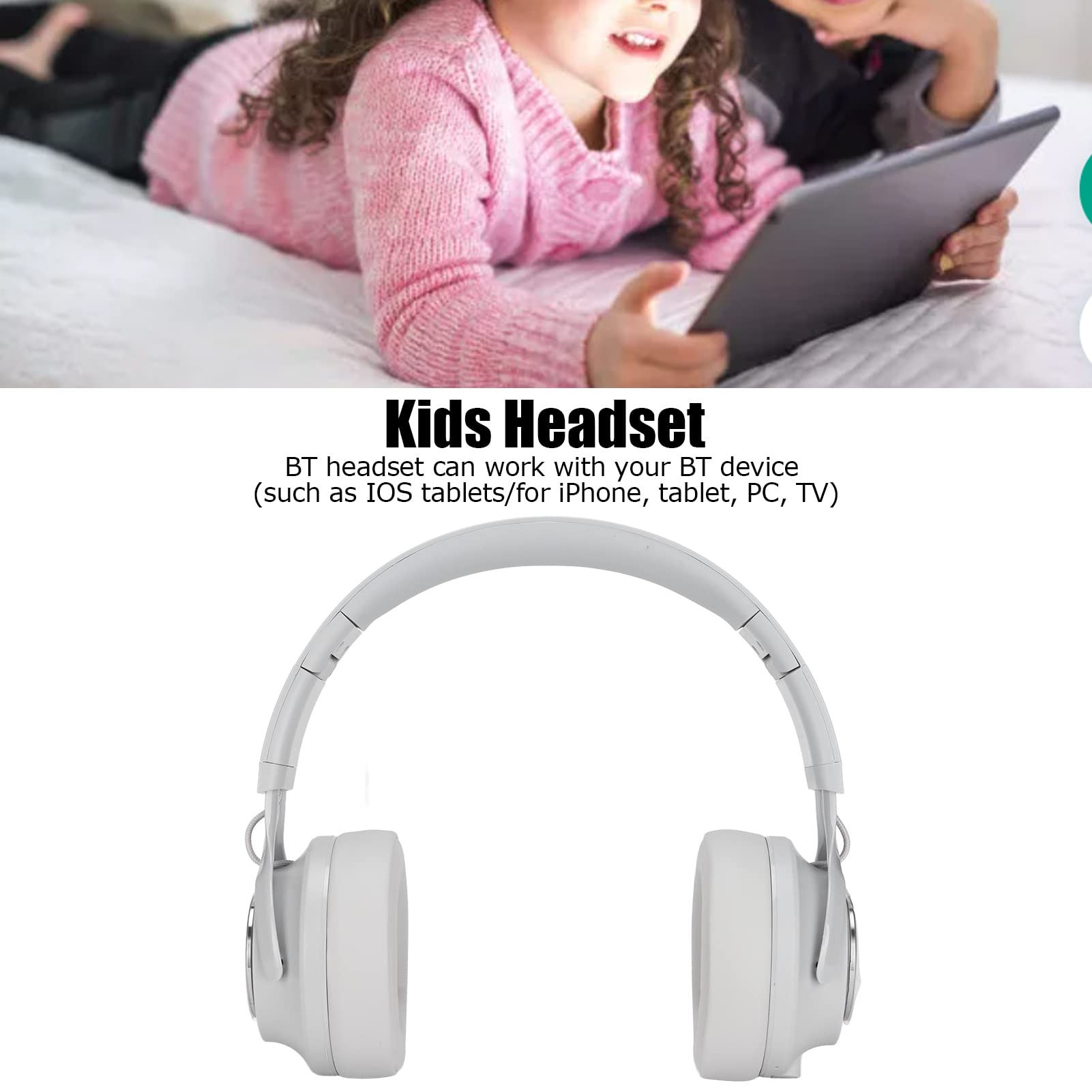 Acouto Fingertime P1 Cuffie per Bambini Cuffie per Bambini per Ascoltare Musica Guardare Film SportsBlack Connessione e Volume Integrato Auricolare (GREY)