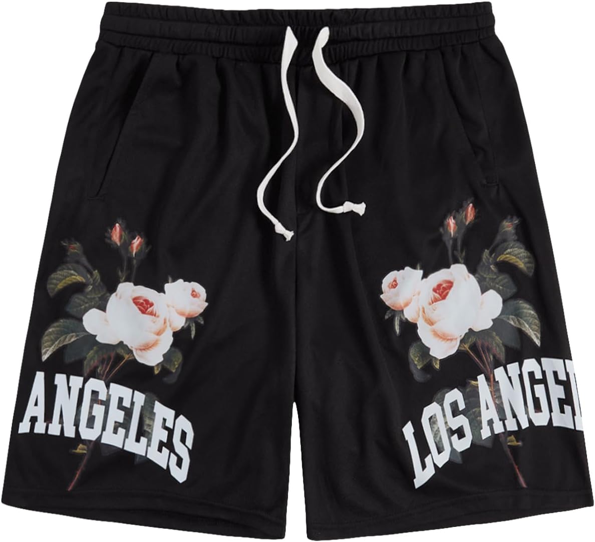 GORGLITTER Men's Summer Graphic Workout Shorts Casual Work Streetwear Drawstring High Waist Shorts Bottoms
