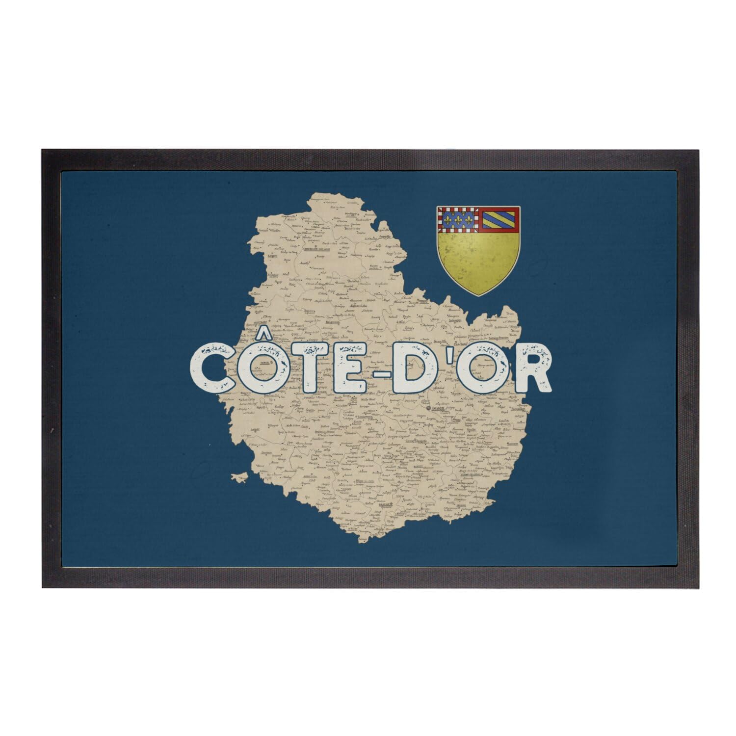 Paillasson Bleu Bourgogne Tapis Entrée Dijon Côte-d'or 21 Vintage 60x40