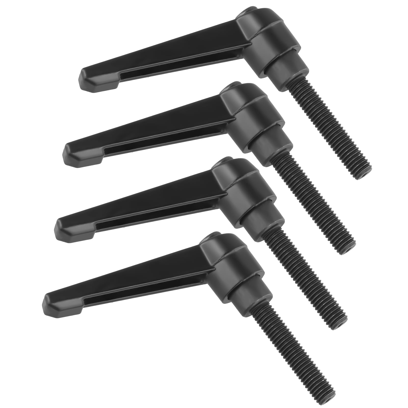 Maniglia a Leva di Serraggio 4 Pezzi Maniglia di Bloccaggio Regolabile, Leva di Serraggio M8, Manico Regolabile Con Filettatura Esterna, Nero (32mm)