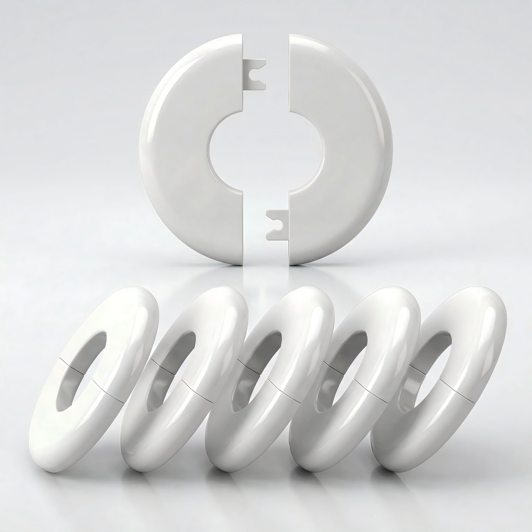 Placas de escudo de escalera de piscina, placas de cubierta y anillos de moldura para tubos de 1.9 pulgadas de diámetro interior, se adapta a pasamanos de piscina y cubiertas para piscinas enterradas