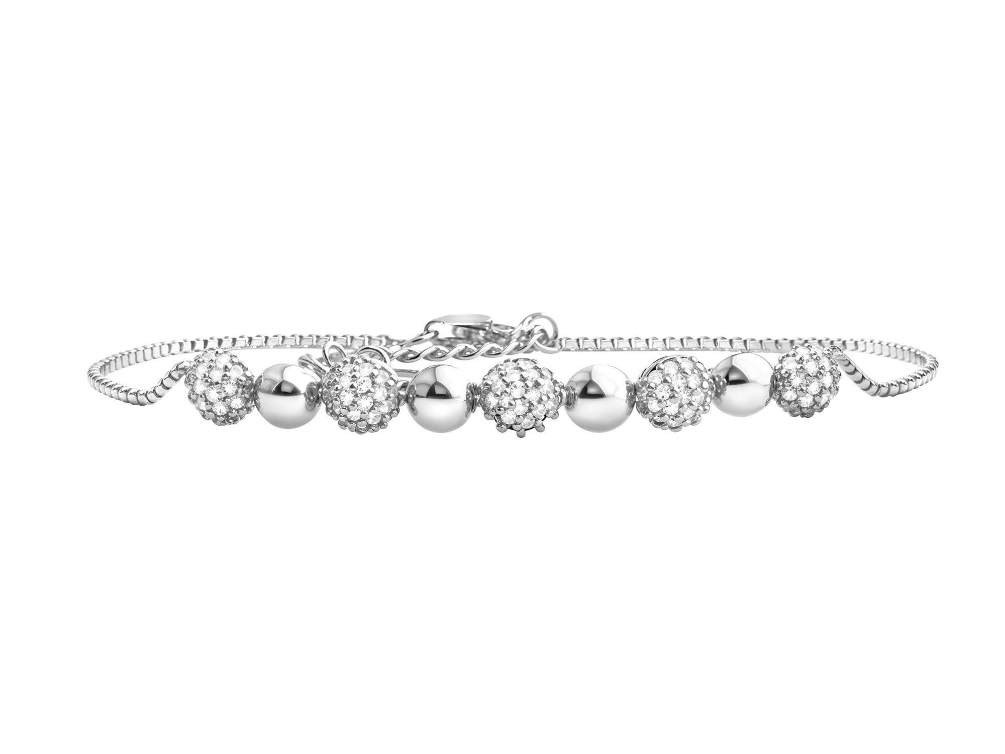 Sofia Milani - Bracciale da Donna in Argento 925 - con Pietra Zircone - Ciondolo a Sfera