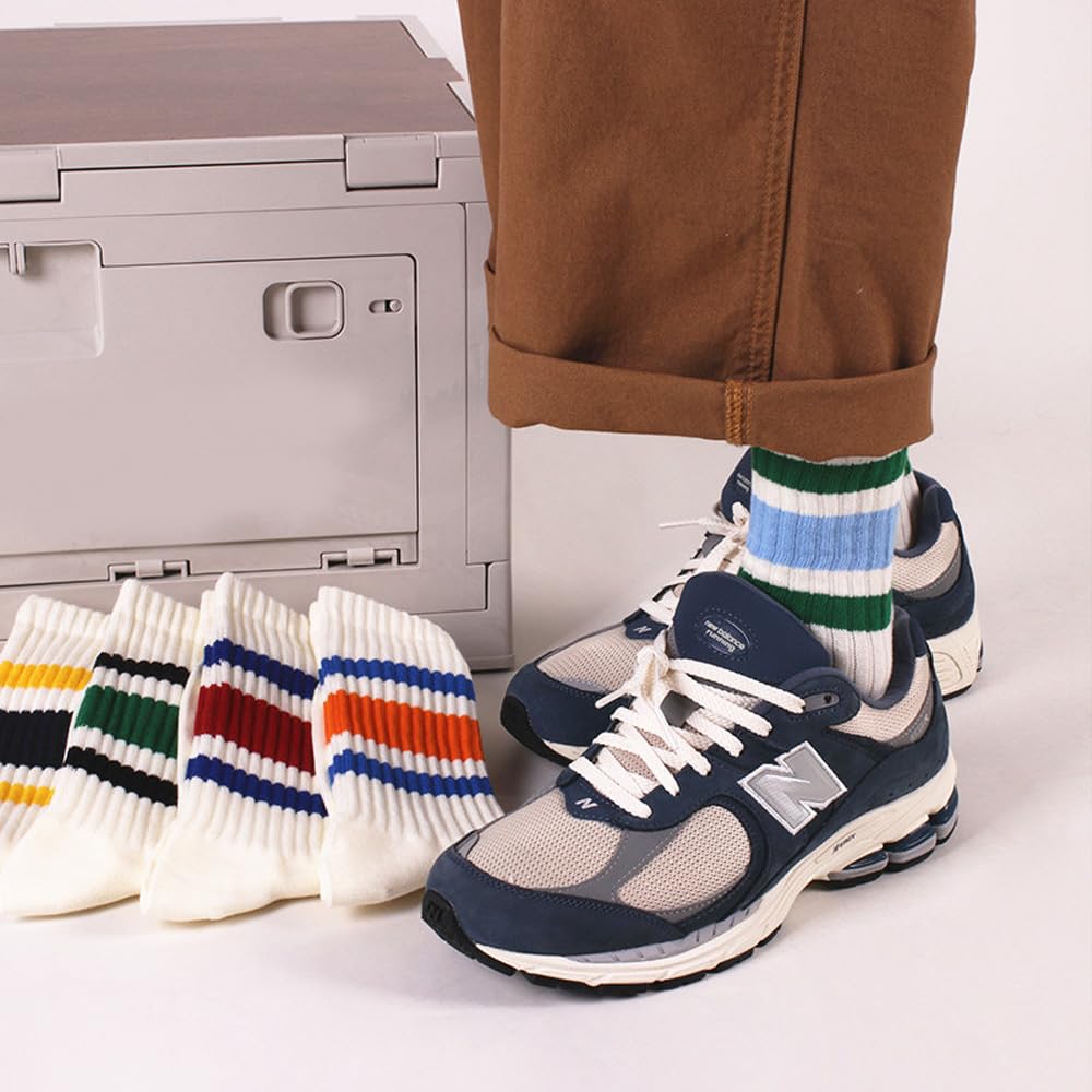 Lot de 3 paires de chaussettes de tennis pour homme et femme - 38-43 - Chaussettes de sport avec rayures - Chaussettes de sport en coton pour homme et femme, Blanc., 37-43