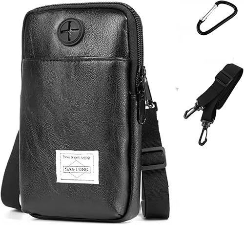 Miniatura 9 de Monedero para teléfono, cartera para el cuello, monederos para teléfono con correa cruzada, soporte para pasaporte para viajes mujeres/hombres. Tres