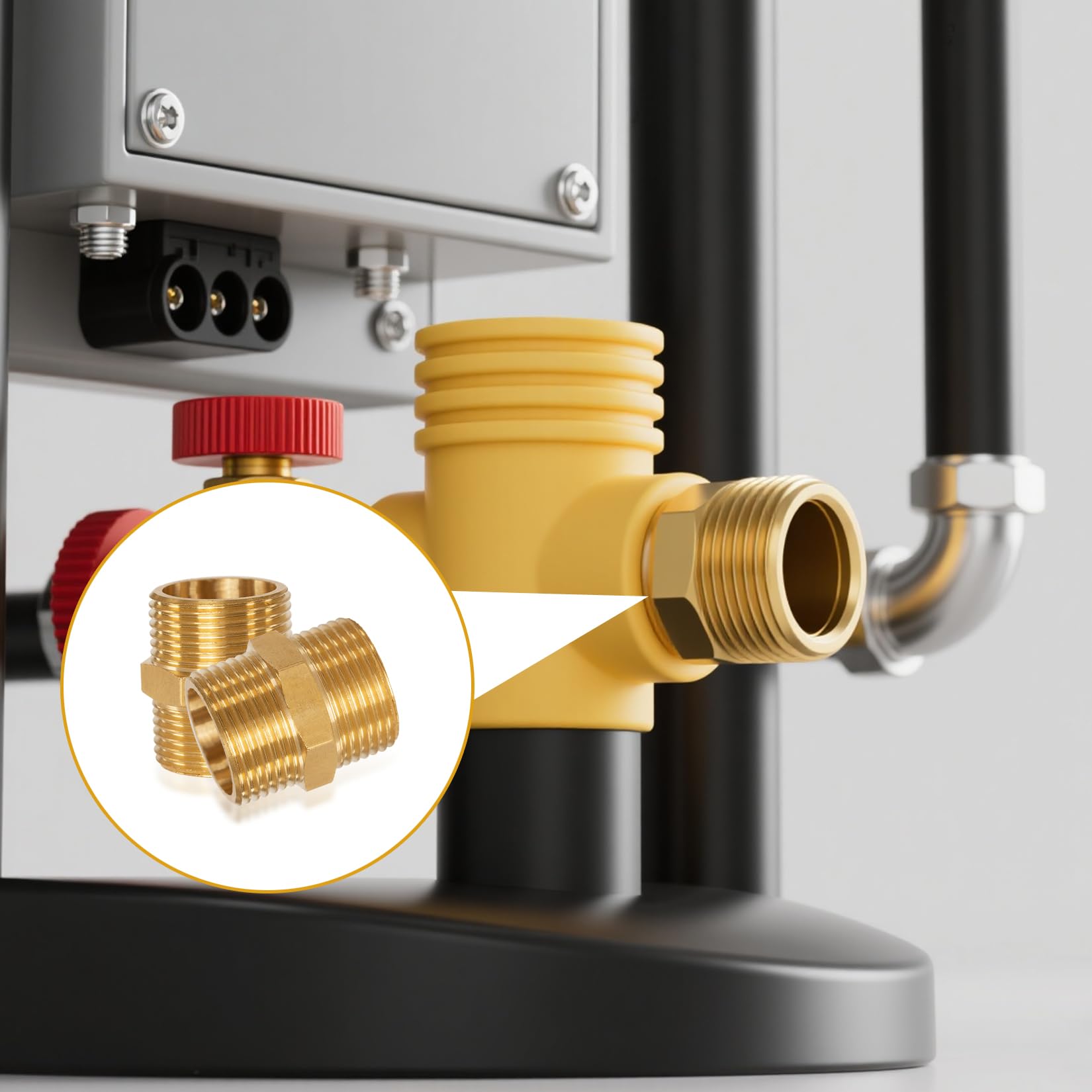 4 Pz Raccordo per Tubi, Connettori Dritti in Ottone, Maschio 3/4", Connettore Doppio Nipplo, Raccordo Filettato in Ottone, Filettatura Maschio BSP da 3/4", Raccordi a Vite per Tubi