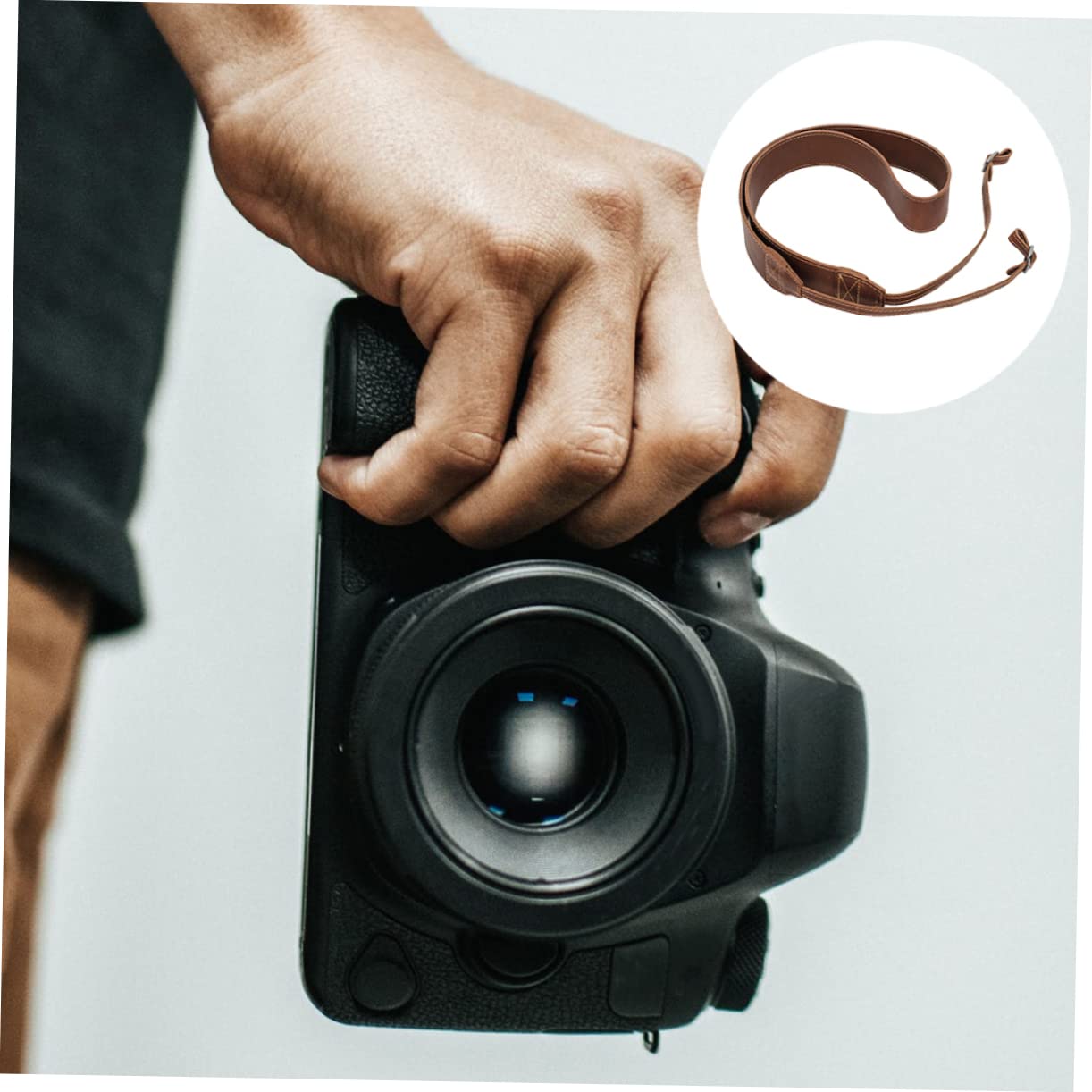 LALAFINA Correa de Cámara Ajustable de Cuero Profesional Strap de Hombro Retro para Fotografía al Aire y para DSLR y