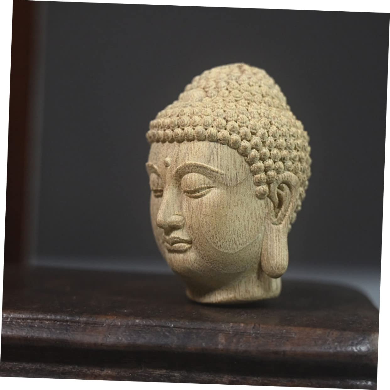 Amazon.co.jp: Cabilock 仏頭飾り 仏頭置物 宗教上の人物 仏像 木製