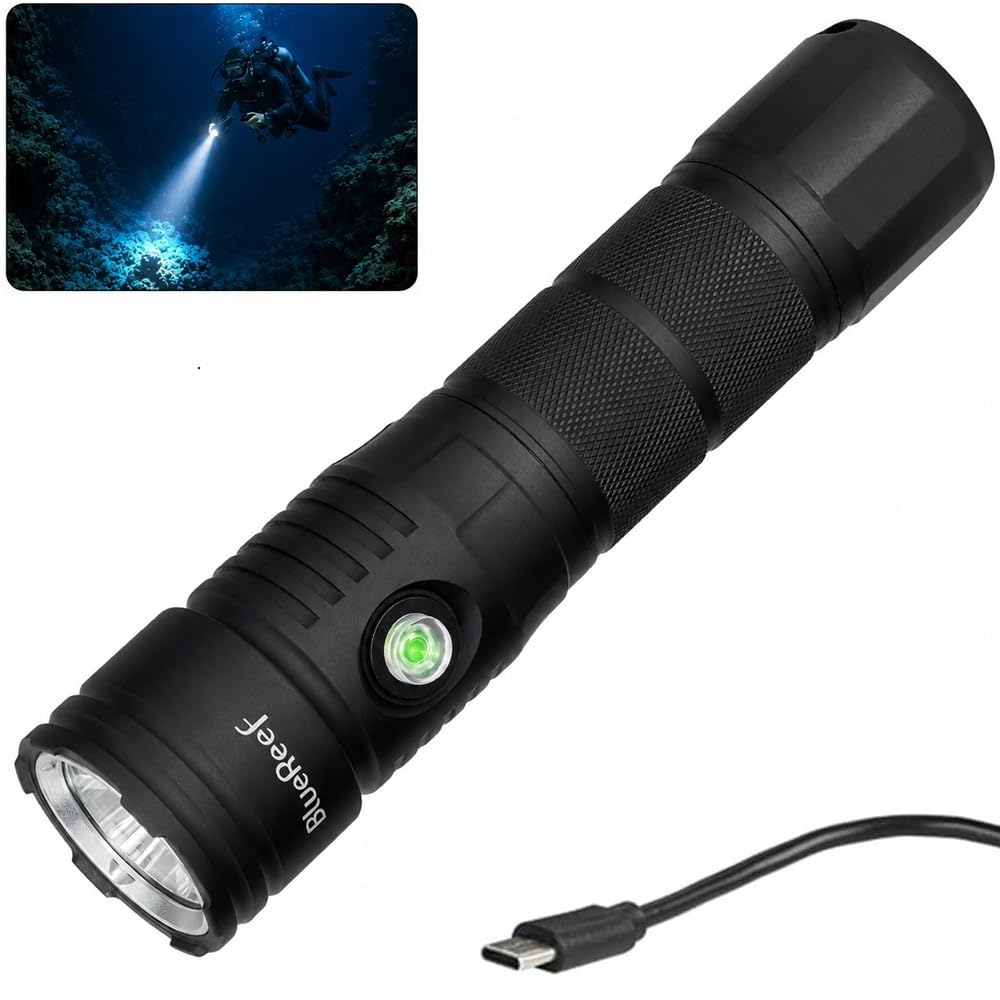 Amazon.com: Blue Reef 2000 Lumens Scuba Dive Light, Up to 4Hr Runtime, 2Hr Burn Time at Full 2000LM Output, 390m Long-Range Beam 100m Waterproof USB-C Rechargeable Diving Flashlight for Scuba & Amazon.com: Blue Reef 2000 Lumens Scuba Dive Light, Up to 4Hr Runtime, 2Hr Burn Time at Full 2000LM Output, 390m Long-Range Beam 100m Waterproof USB-C Rechargeable Diving Flashlight for Scuba &