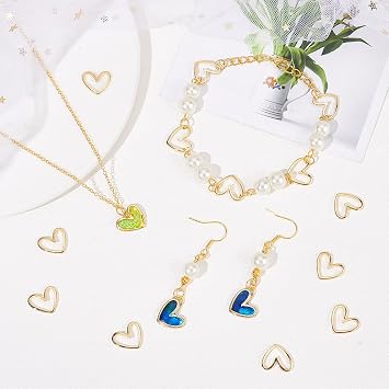 BENECREAT 20pcs Real 18K Gold Plated Brass Heart Shape Linking Rings | Geometric Jewelry Connectors, Open Bezels, Bracelets Necklace DIY Making, Wedding, Mother's Day Festival Gifts, 11.5x13mm