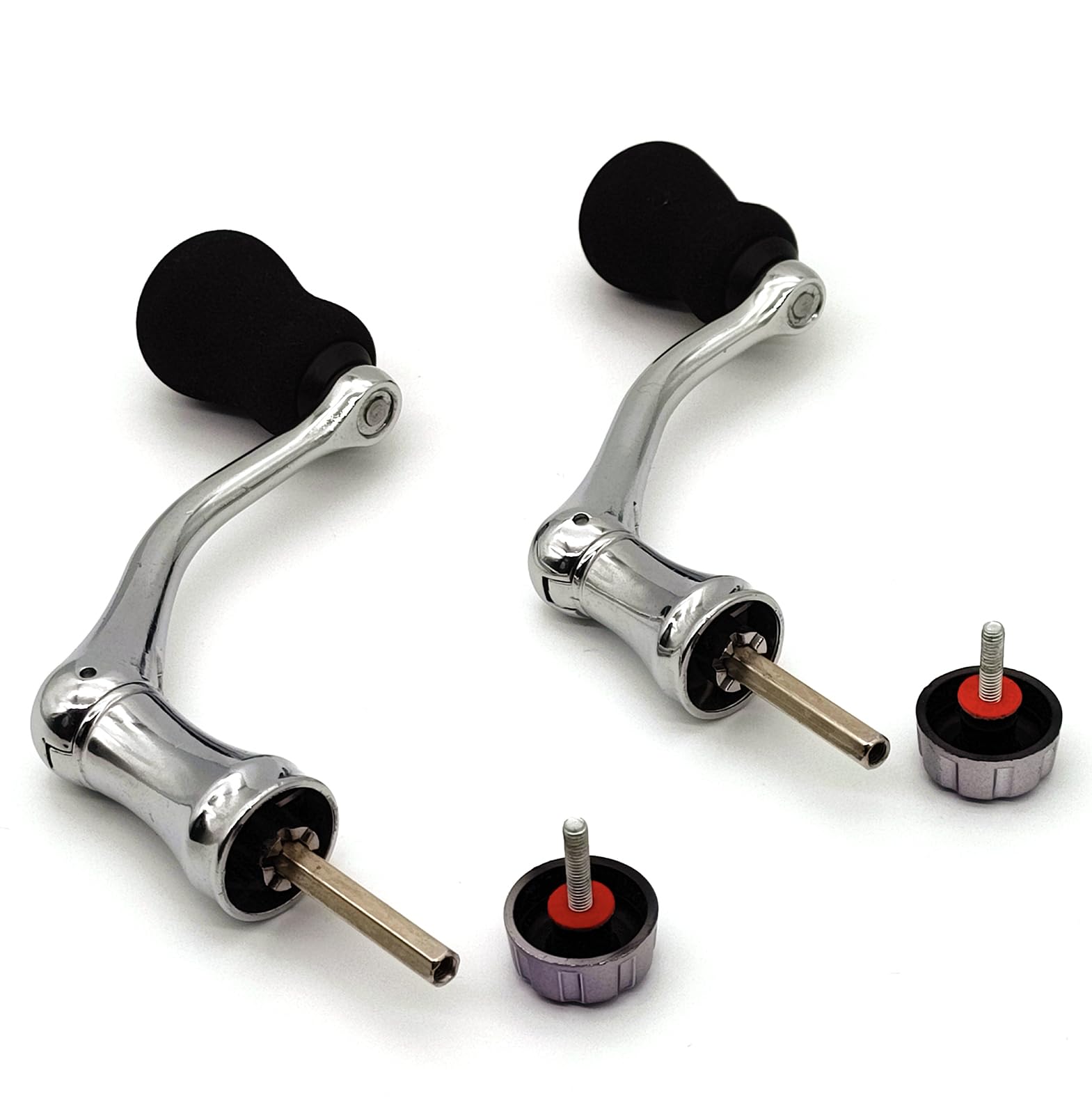 2 PCS Fishing Spinning Reel Handle, Power Handle,All-Metal, with The Grip EVA for Fishing Reel Handle Grip Parts,Mixed Pack Medium, Large