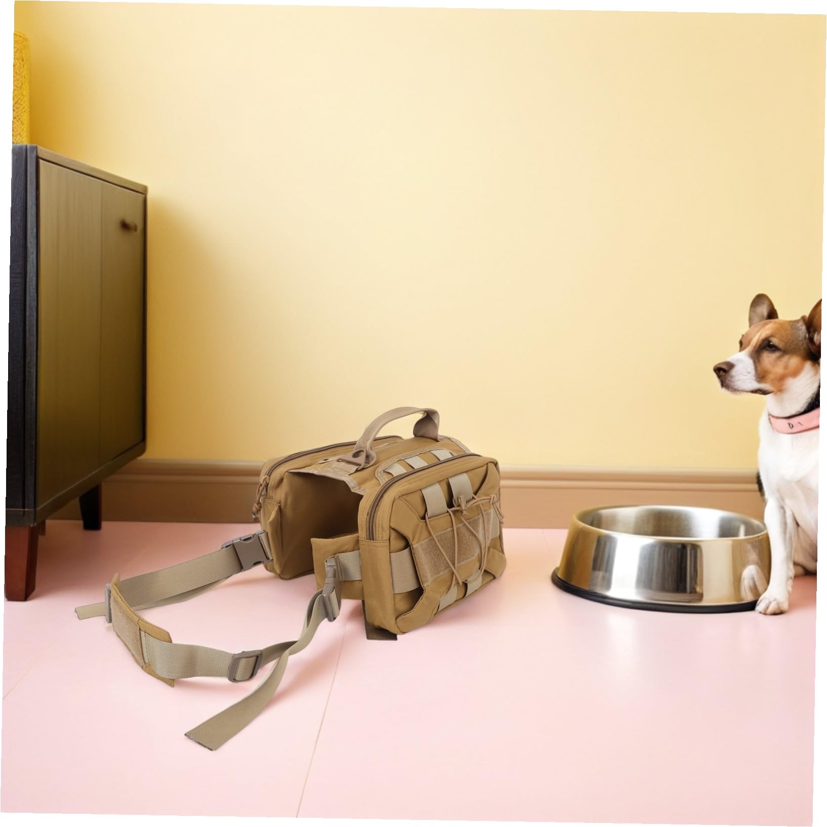 UPKOCH 55kg Sacoche de Selle pour Chien avec Latérales Sacoches de Randonnée pour Animaux de Compagnie Harnais- à Dos de Voyage avec Boucle à Dégagement Rapide pour Grands Chiens