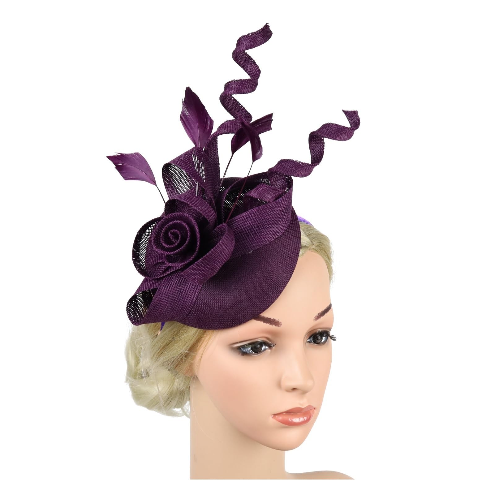 Hudfvioi Women's Ha5803-2 Fascinators Hat Lady Flower Fascinator Hat Headband With Clips Pillbox Hat Cocktail Tea Party Headwear For (Ha5803-2)
