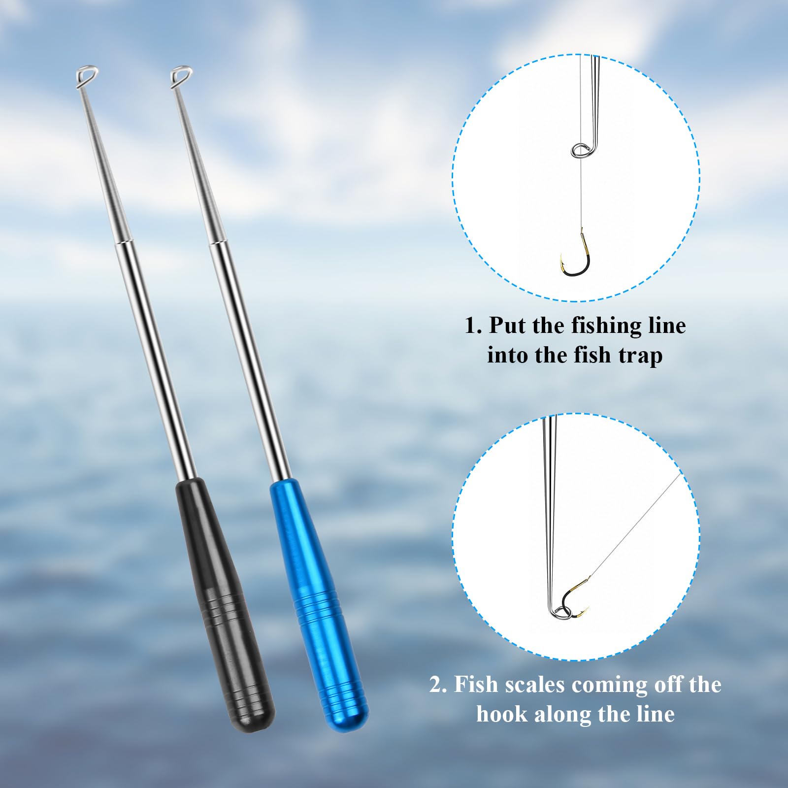 Removedor de Gancho Pesca Acero Inoxidable Extractor de Anzuelos con Tubo de Almacenamiento 17cm