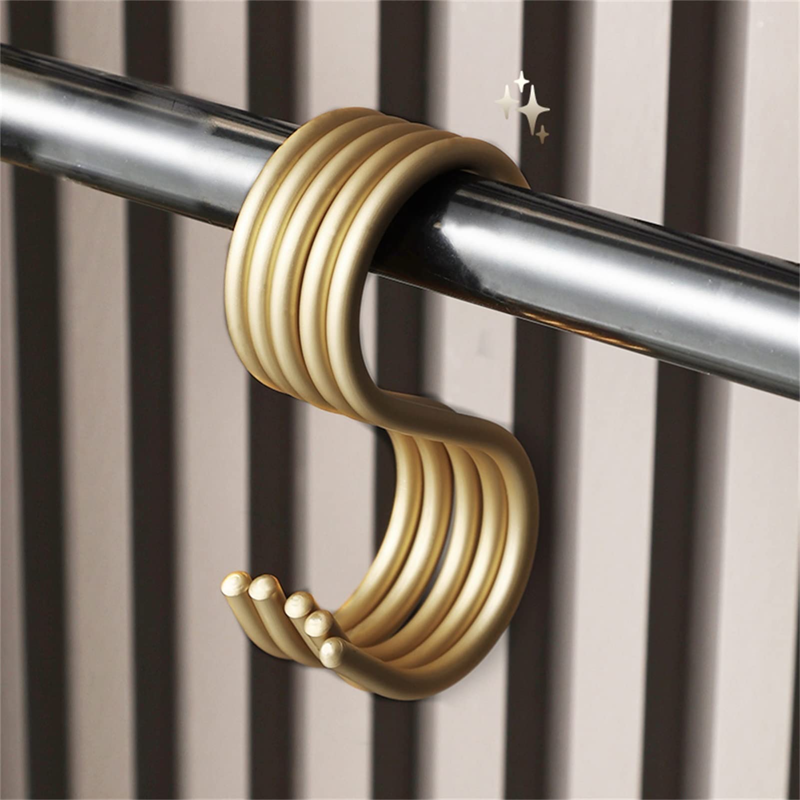 AnSafe Gancio A Forma di S, Lega di Alluminio Appendiabito Appendiabiti Impermeabile E Antiruggine Armadio Camera da Letto Bagno Veranda 10 Pezzi Color Oro