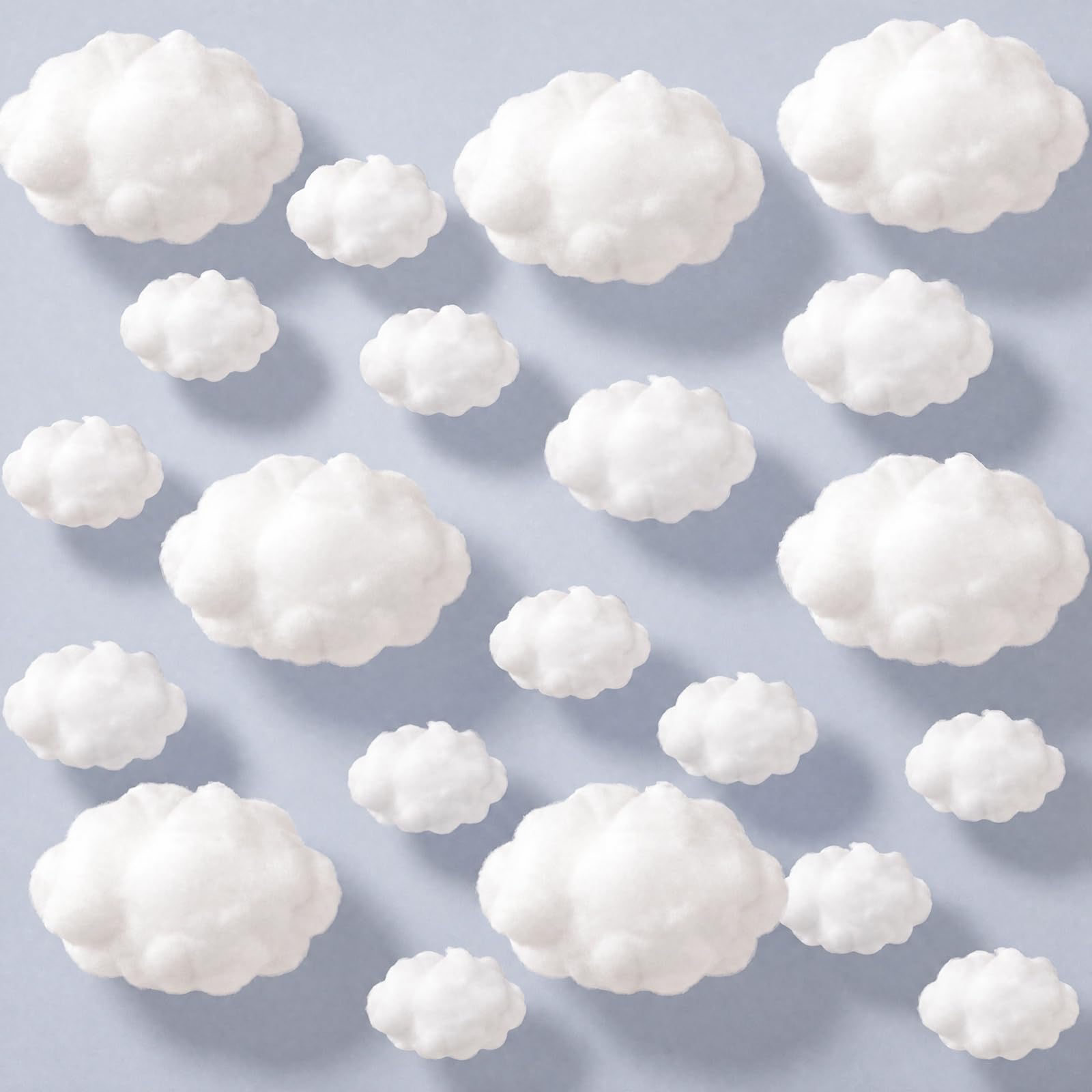 Jetec 24 Pieces Artificial Cloud Props Imitation 3D Cloud Shape Hanging Decorations Room DIY Decorative Hanging Ornament for Wedding Party Stage Show Decor (Small and Medium Size,White)
