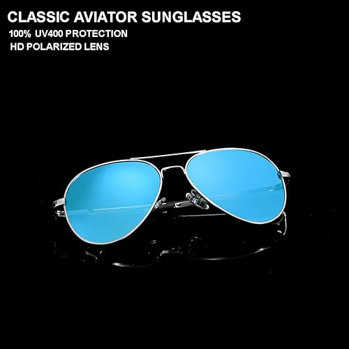 Miniatura 3 de Gleyemor Gafas de sol de aviador pequeñas para mujeres y hombres, marco pequeño de 2.047 in, polarizados, aviadores para cara pequeña