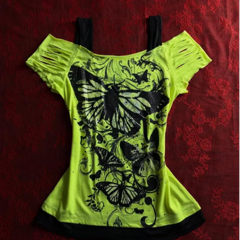 Image of Kawaii Cutecore Harajuku Vintage Y2k 2000s Tops Summer Goth Emo Alt Short Sleeve Graphic Tee