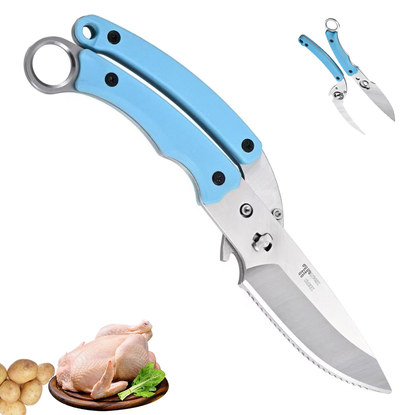 seafood shears stainless steel kitchen scissors. Professional