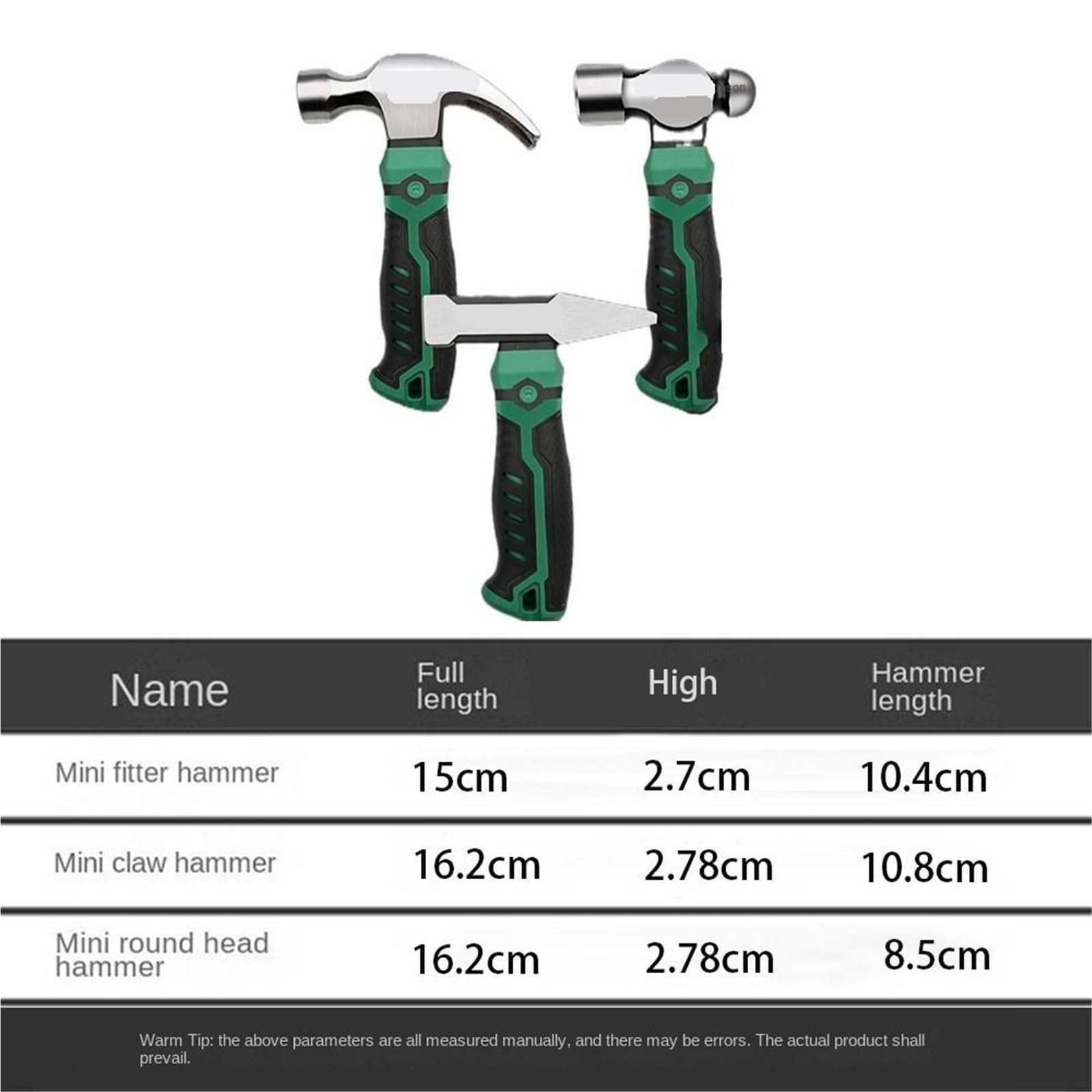 Mini strumento hardware multifunzionale in acciaio al carbonio con martello da carpentiere for lavori domestici(Ball Peen Hamme)